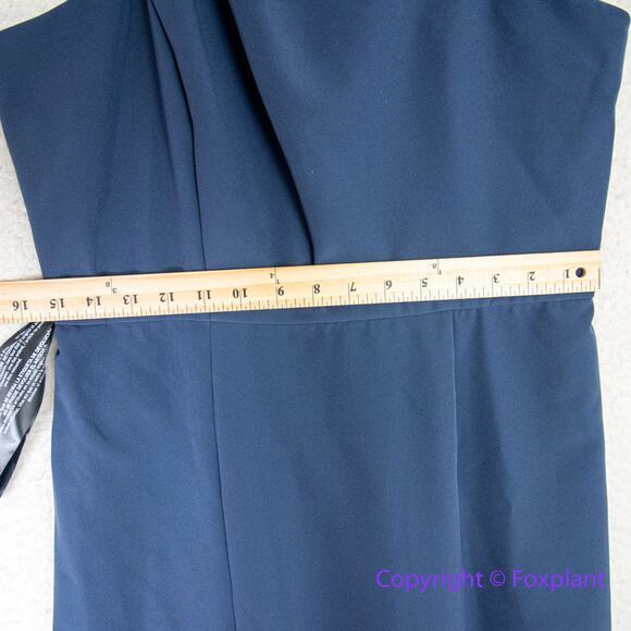 New!‎ Kay Unger Talia Column Gown navy blue, women size 10 - Picture 7 of 16